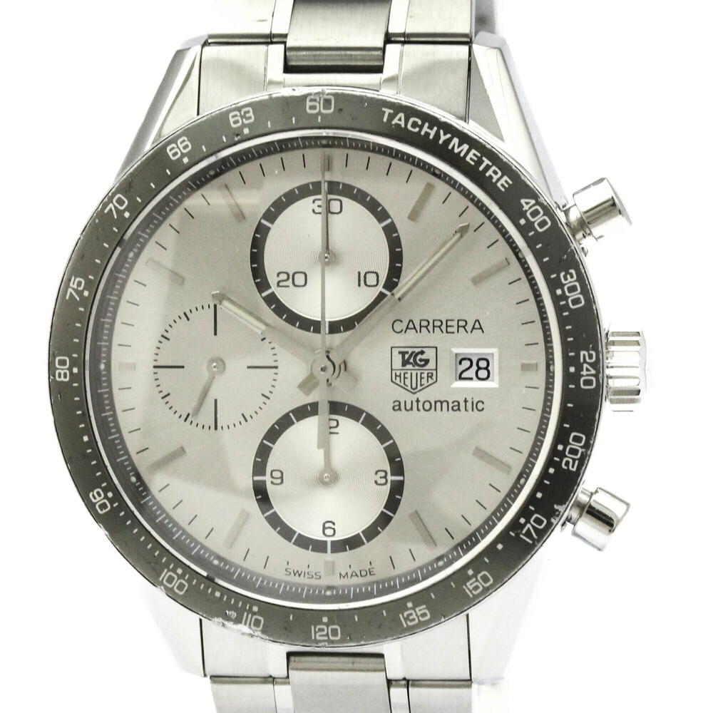 TAG HEUER Carrera Chronograph Steel Automatic Watch CV2011 Polished